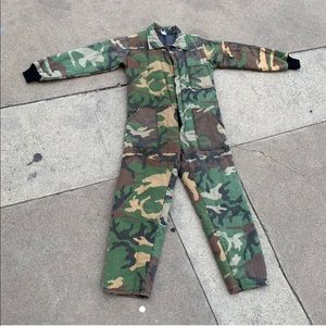 Vintage camo hunting onesie/jumpsuit